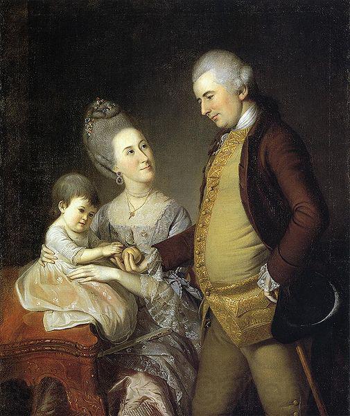 Charles Willson Peale Portrait of John and Elizabeth Lloyd Cadwalader and their Daughter Anne